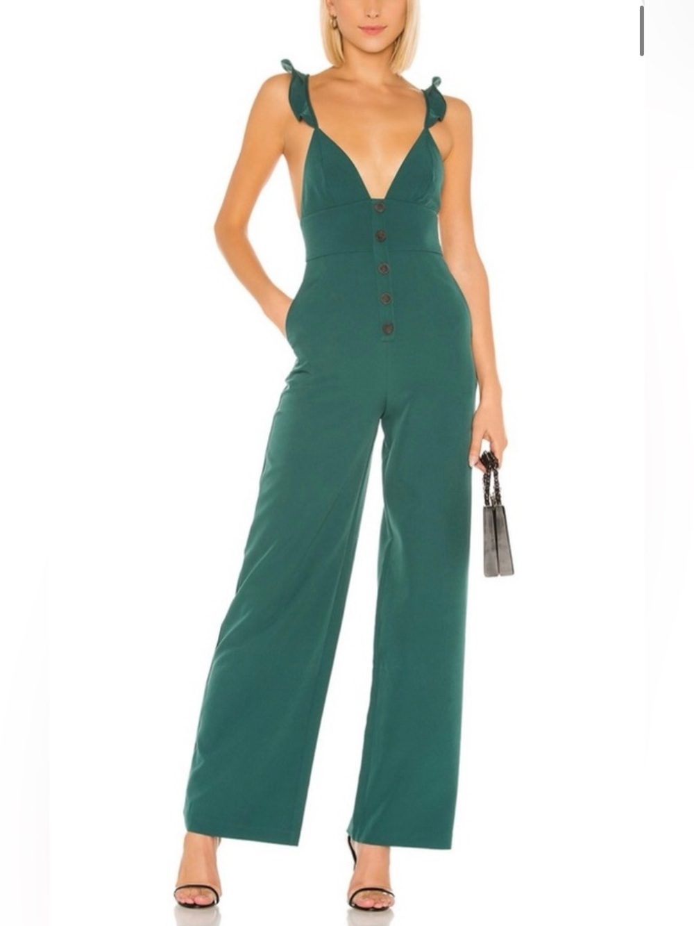 NWT Lovers and Friends Green Wide-Leg Jumpsuit